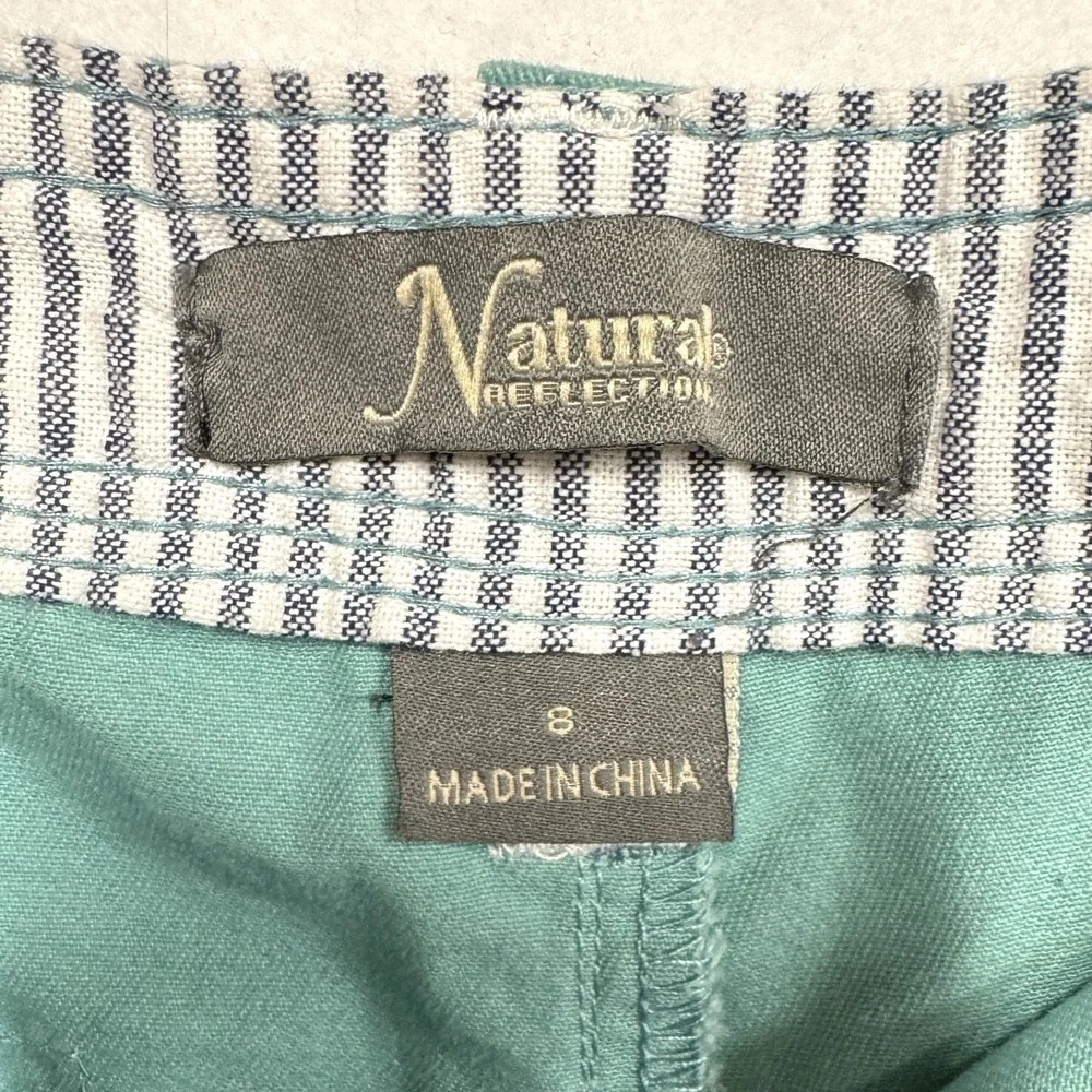 Set of 2 Natural Reflections Cotton Shorts, Size‎ 8, Aqua & Lavender 5